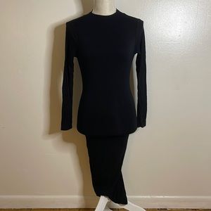 Naked Wardrobe Long Mock Neck Black Dress